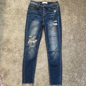 Vervet Blue Distressed jeans. Size 26 Buttonfly